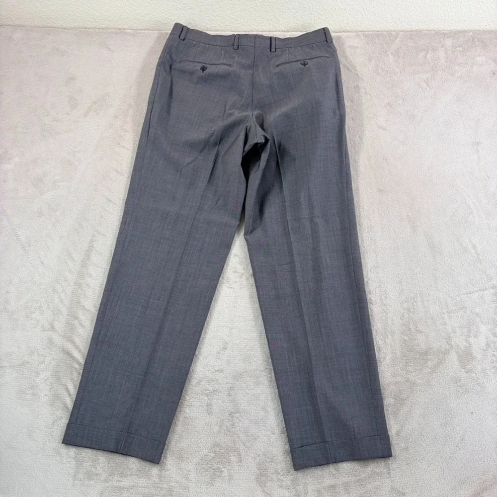 Vintage 90's HUGO BOSS 2 Piece Suit Men 42R Grey Pleated Cuffed Pants 36x33 USA